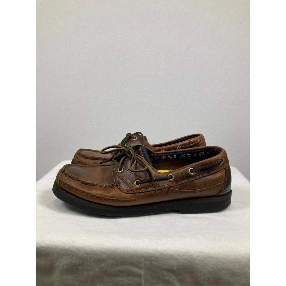 Timberland Boat Shoes Mens 11 Brown Leather 3-Eye Classic‎ Deck Shoes 71026